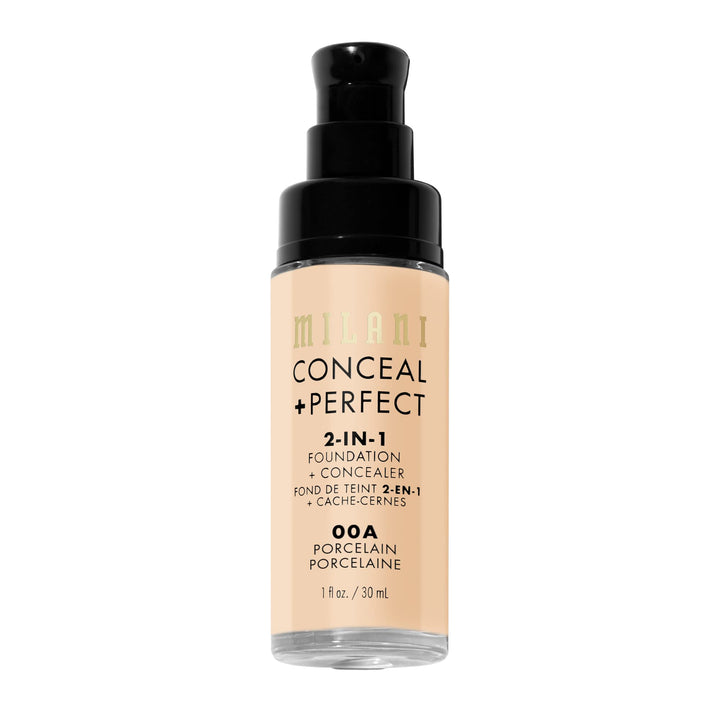 Milani Conceal + Perfect 2-in-1 Foundation + Concealer for a Flawless Complexion, Under Eye Corrector, Cover Redness and Imperfections, Waterproof and Sweatproof