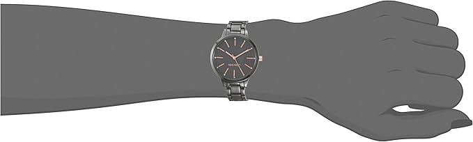 Nine West Women's NW/2099GYGY Crystal Accented Bracelet Watch