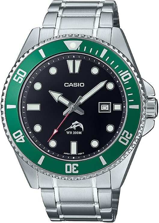Casio MDV106 Series | Unisex Analog Watch | 200M WR | Stainless Steel Case | Resin Band | 2 Hand Analog (HR, Min, SEC) | Date Display | Screw Down Crown/Screw Down Caseback | 3 Year Battery Model (MDV-106DD-1A3VCF)