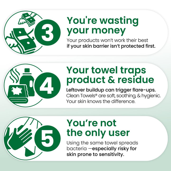 CLEAN SKIN CLUB Sensitive Skin Clean Towels® XL, Ultra-Soft Disposable Face Dry Wipes Infused with Aloe &amp; Glycerin, XL - 1 Pack (50 count)