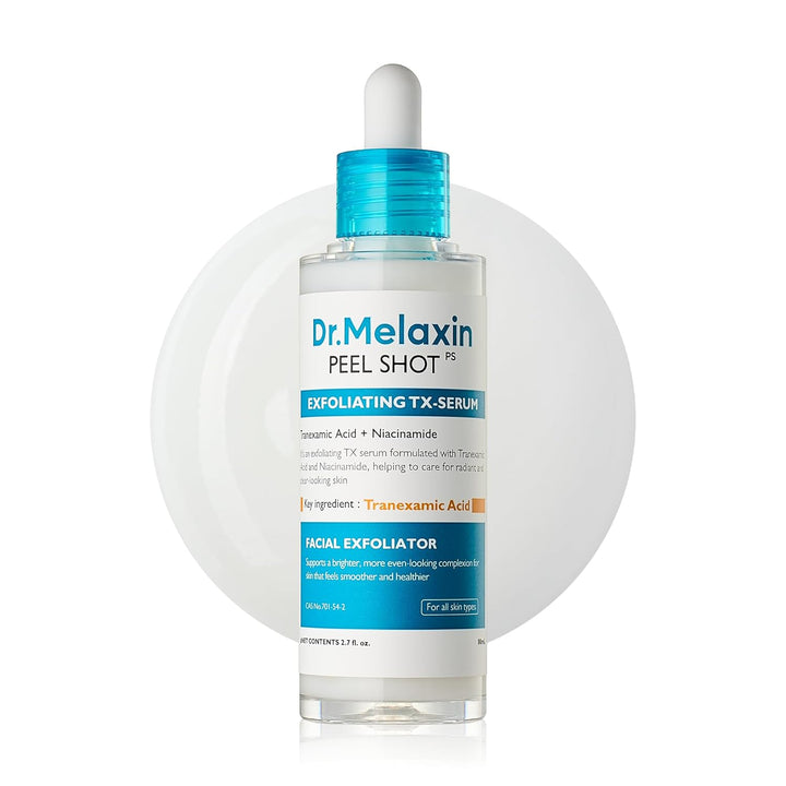Dr.Melaxin Peel Shot Exfoliating TX Serum 80ml – 99% Pure Tranexamic Acid &amp; Niacinamide + AHA PHA Brightening Exfoliating for Uneven Skin Tone, Dark Spots &amp; Dullness | Smooth | Korean Skincare