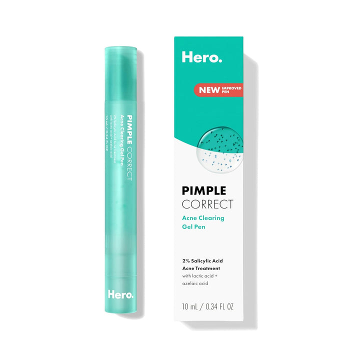 Hero Cosmetics Pimple Correct Acne Clearing Gel Pen - Maximum Strength 2% Salicylic Acid, Derm-Tested Formula for Current and Future Zits (1 Count)