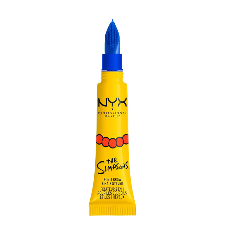 NYX PROFESSIONAL MAKEUP صمغ ميغا مارج سيمبسون، جل حواجب وعصا تصفيف شعر 2 في 1 مع تثبيت قوي، تعاون مع عائلة سيمبسون، نباتي ولم يختبر على الحيوانات