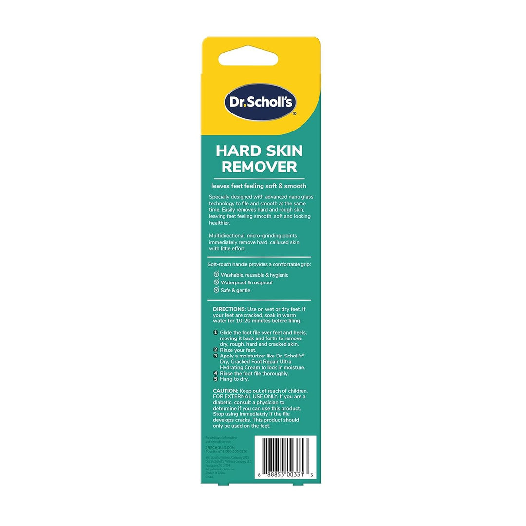 Dr. Scholl's Hard Skin Remover Nano Glass Foot File - Foot Callus Remover, Durable Foot Scrubber, Dead Skin Remover, Hygienic Pedicure Tool, Long Lasting Foot Buffer, Soft Smooth Feet