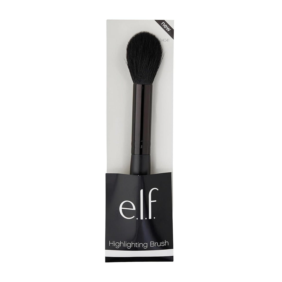 e.l.f. Highlighter Brush, Soft, Tapered Makeup Brush To Highlight & Strobe, Gives Skin An Illuminating Glow, Vegan & Cruelty-Free