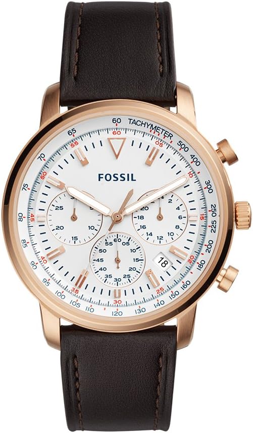 Fossil Men's Goodwin Stainless Steel and Leather Chronograph Quartz Watch - FS5415