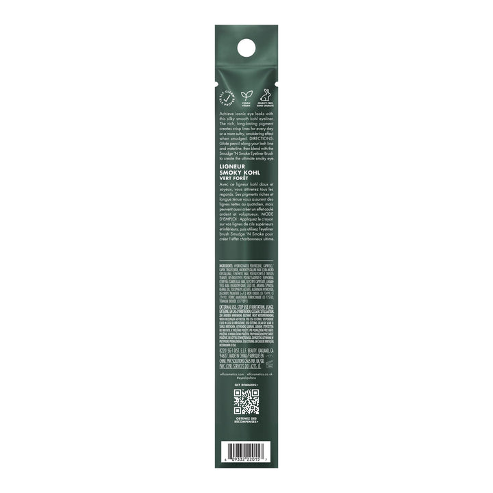e.l.f. Smoky Kohl Eyeliner, Eye Pencil For Creating Long-Lasting, Bold, High-Pigmented Makeup Looks, Vegan &amp; Cruelty-Free