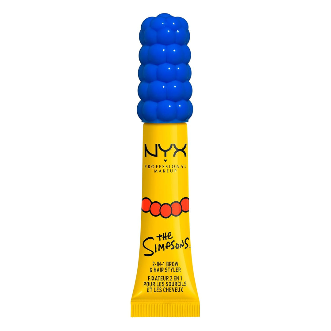 NYX PROFESSIONAL MAKEUP صمغ ميغا مارج سيمبسون، جل حواجب وعصا تصفيف شعر 2 في 1 مع تثبيت قوي، تعاون مع عائلة سيمبسون، نباتي ولم يختبر على الحيوانات