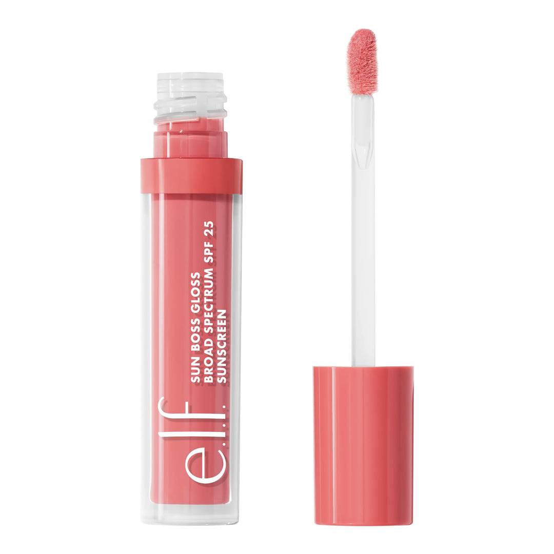 e.l.f. Sun Boss Gloss SPF 25, Pigmented Lip Gloss For A High-Shine Finish, Moisturizing &amp; Conditioning Formula, Vegan &amp; Cruelty-Free