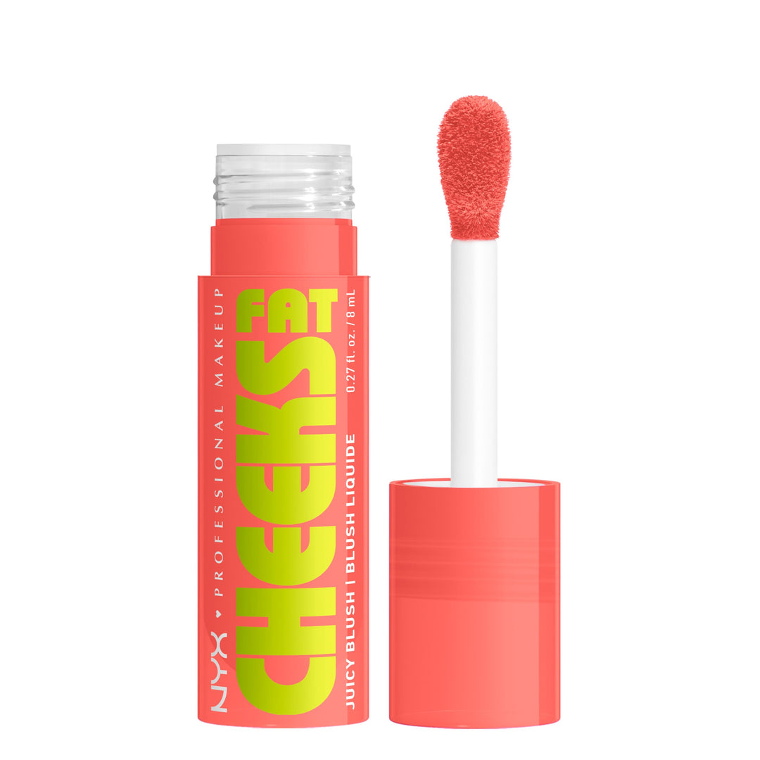 NYX PROFESSIONAL MAKEUP Fat Cheeks Liquid Blush, Buildable, Dewy Blush with Long-Lasting 12HR Wear - Blueberry Burst (Cool Purple)
