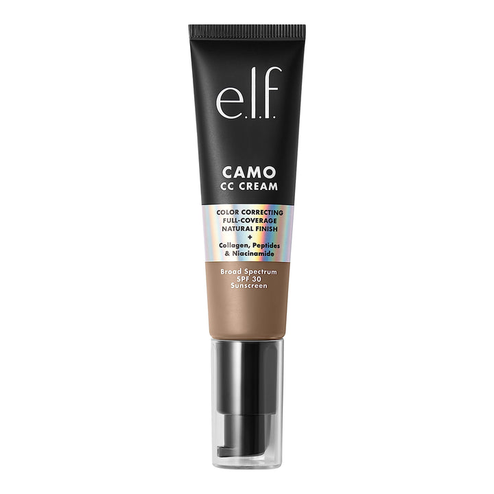 e.l.f. Camo CC Cream, Color Correcting Medium-To-Full Coverage Foundation with SPF 30, Light 210 N, 1.0 Oz (30g)