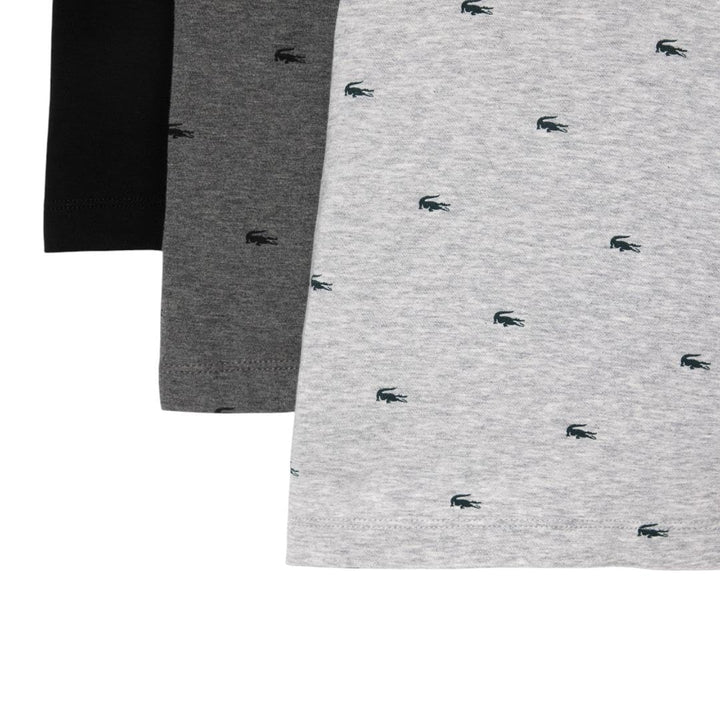 Lacoste mens Cotton Stretch Mini Croc Print Boxer Briefs, 3-pack