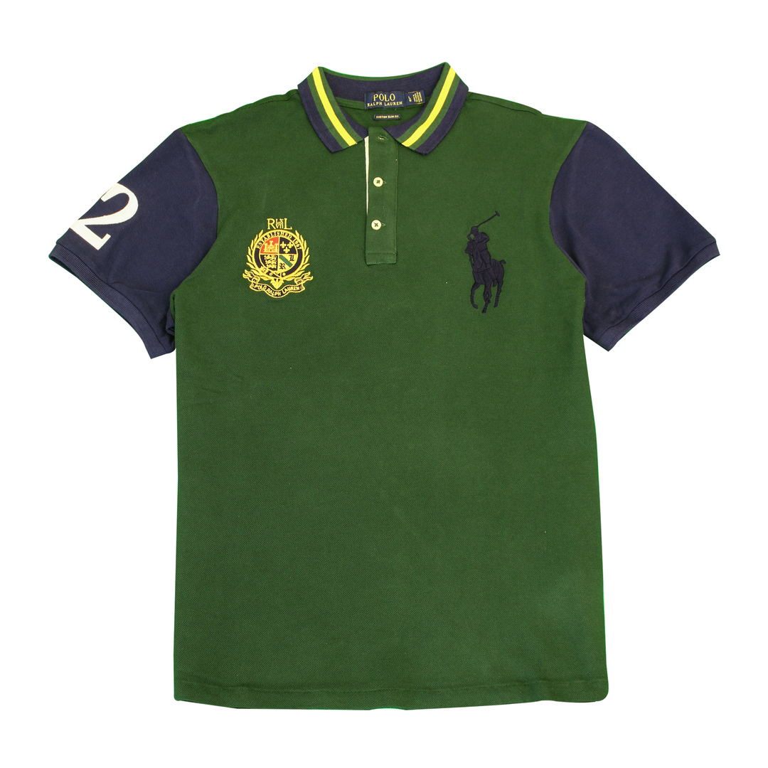 Polo Ralph Lauren Mens Custom Slim Fit Mesh Polo Shirt Size Large - Green