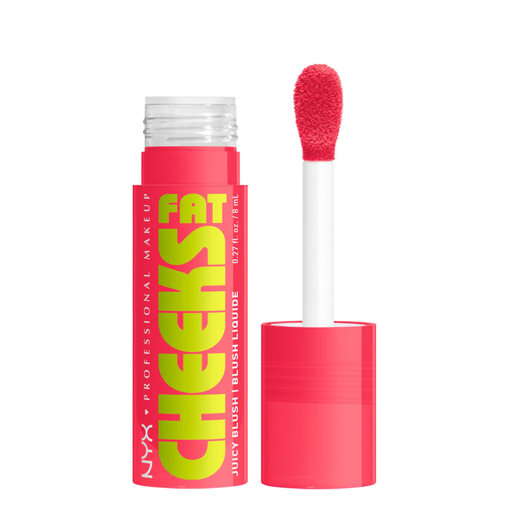 NYX PROFESSIONAL MAKEUP Fat Cheeks Liquid Blush, Buildable, Dewy Blush with Long-Lasting 12HR Wear - Blueberry Burst (Cool Purple)