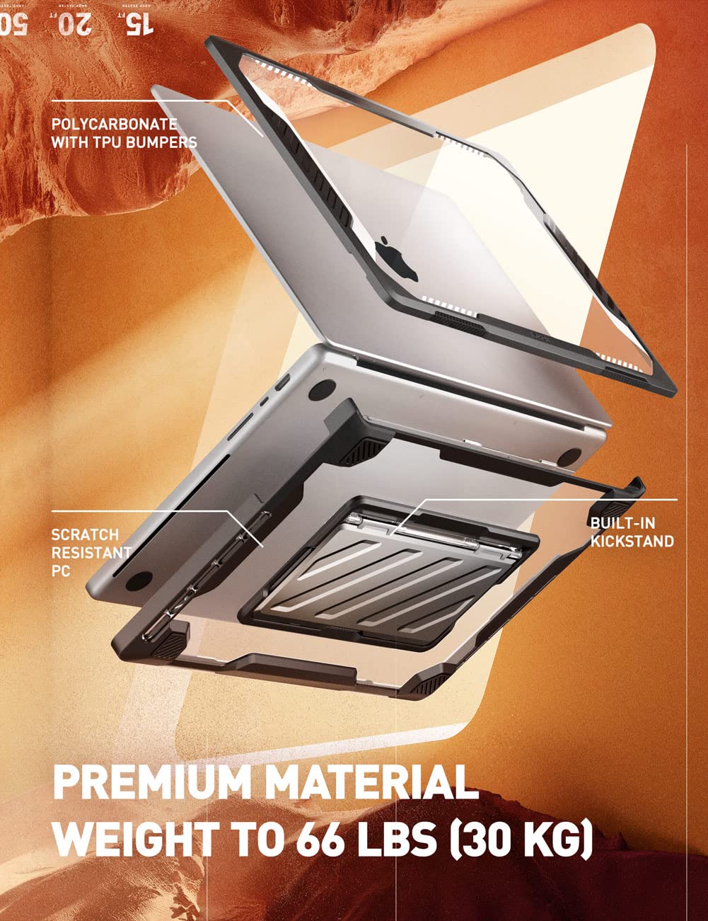 SUPCASE for MacBook Pro 16 Inch Case with Stand 2024-2021 (Unicorn Beetle Pro), M4/M3/M2/M1 Pro/Max A3403 A3186 A2991 A2780 A2485 Heavy Duty Hard Shell Protective Cover for MacBook Pro 16", Black