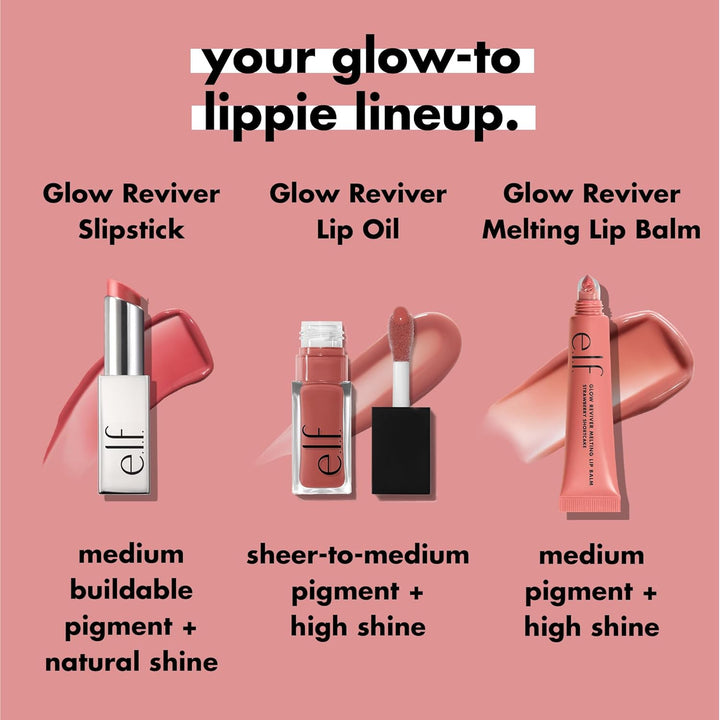 e.l.f. Glow Reviver Slipstick, Tinted Lip Oil Stick, Non-Sticky & Hydrating For A Soft-Shine Finish, Vegan & Cruelty-Free