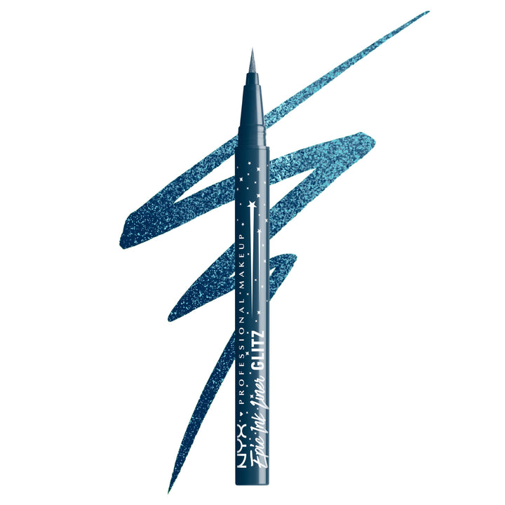 NYX PROFESSIONAL MAKEUP Epic Ink Glitz Liner, Waterproof Metallic Liquid Eyeliner with Vegan Formula 0.03 Fl Oz