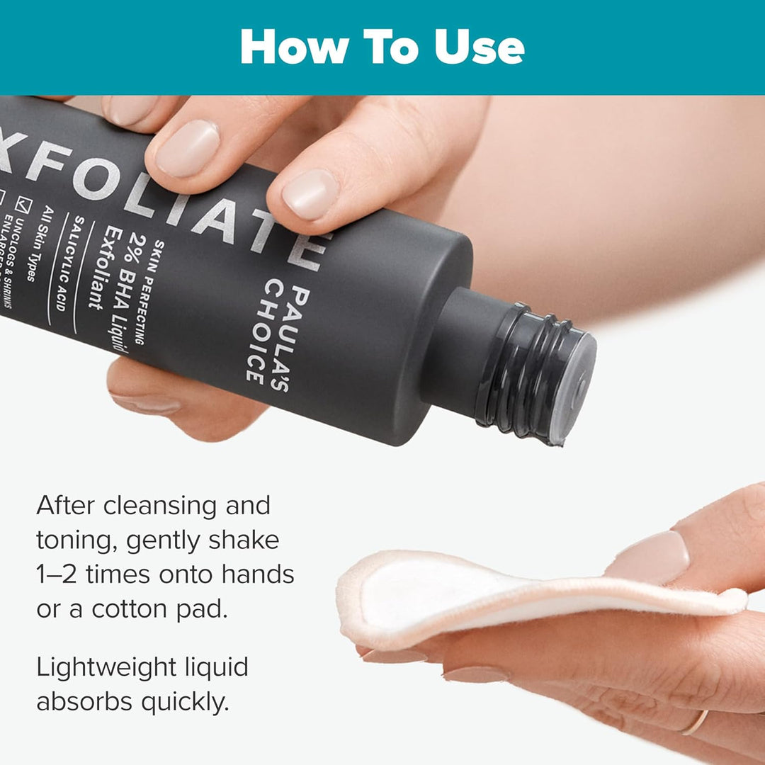 Paula's Choice Skin Perfecting 2% BHA Liquid Salicylic Acid Exfoliant, Gentle Facial Exfoliator for Blackheads, Large Pores, Wrinkles & Fine Lines