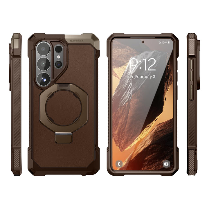 غطاء SUPCASE لهاتف Samsung Galaxy S26 Ultra مع حامل مدمج، ولوحة خلفية شفافة من البولي كربونات، ومغناطيس قوي، ومتوافق مع MagSafe، وحماية فائقة المتانة، ومقاوم للانزلاق، بتصميم Unicorn Beetle Grip
