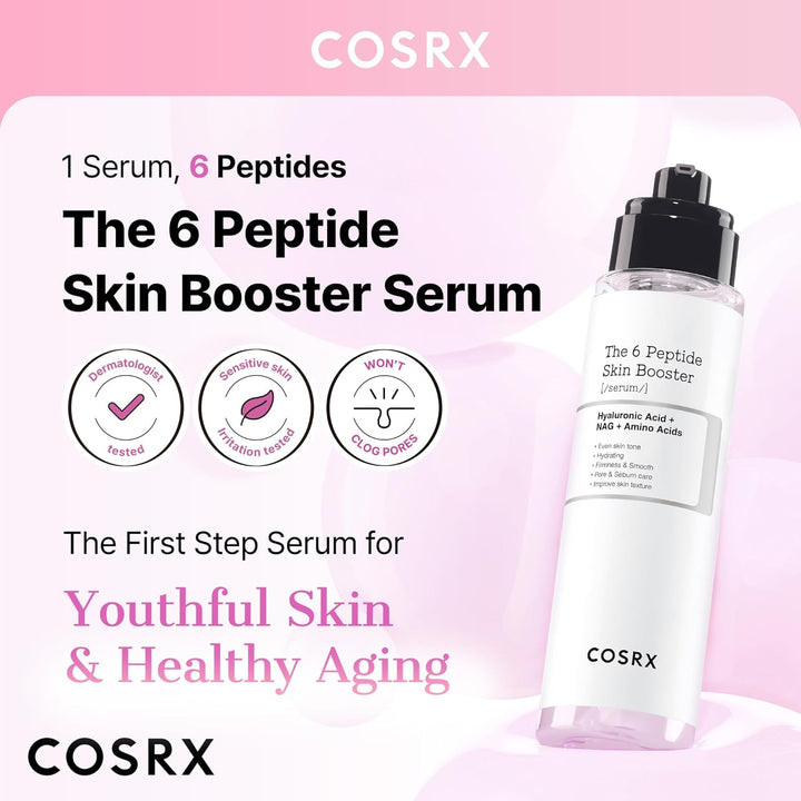 COSRX 6X Peptide Collagen Skin Booster Toner Serum for Dull &amp; Uneven Skin, Preps Skin with Copper Peptides, GHK-Cu, Skin Renewal Boosting Facial Essence, Korean Skin Care, 5.07 Fl.Oz