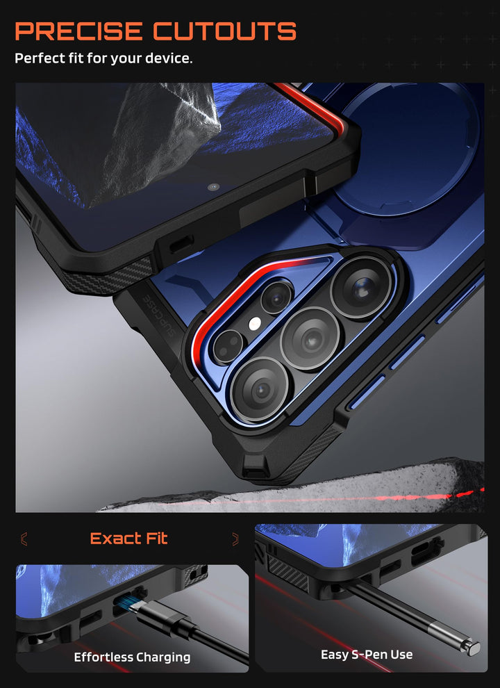 غطاء SUPCASE لهاتف Samsung Galaxy S26 Ultra مع حامل مدمج، ولوحة خلفية شفافة من البولي كربونات، ومغناطيس قوي، ومتوافق مع MagSafe، وحماية فائقة المتانة، ومقاوم للانزلاق، بتصميم Unicorn Beetle Grip