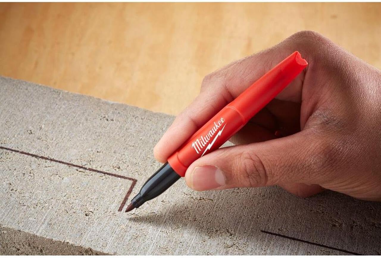 Milwaukee 48-22-3104 Inkzall Point Marker, Fine, Black, 4-Pack - 3alababak