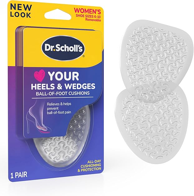 Dr. Scholl's Ball of Foot Cushions for High Heels (One Size) // Relieve and Prevent Ball of Foot Pain with Discreet Cushions That Absorb Shock and Make High Heels More Comfortable - For Women's  Shoe Sizes 6-10