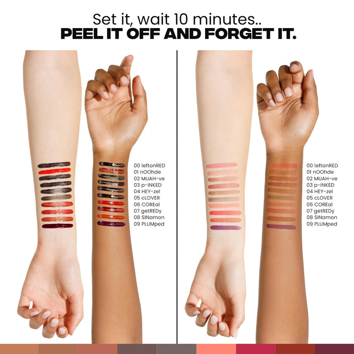 Sacheu Lip Liner STAY-N Peel Off Lip Stain — Long Lasting Matte Lip Tattoo Transfer Proof Lipstain Infused with Hyaluronic Acid &amp; Vitamin E for All Skin Types — Vegan &amp; Cruelty-Free
