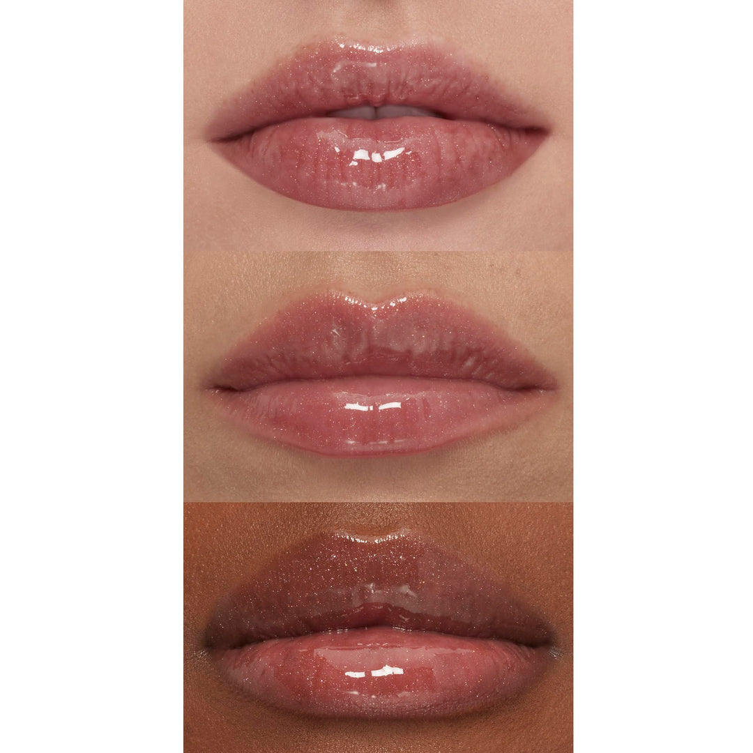e.l.f. Lip Plumping Gloss, Hydrating, Nourishing, Invigorating, High-Shine, Plumps, Volumizes, Cools, Soothes, Champagne Glam, Shimmer, 0.1 Oz