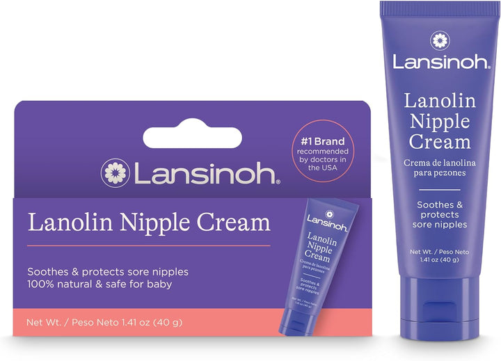 Lansinoh Lanolin Nipple Cream, Safe Nipple Balm for Baby and Mom, Breastfeeding Essentials, 1.41 Ounces