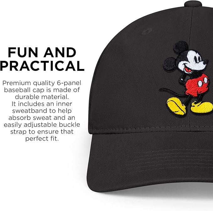 Disney Adult Baseball Cap, Mickey Mouse Adjustable Dad Hat