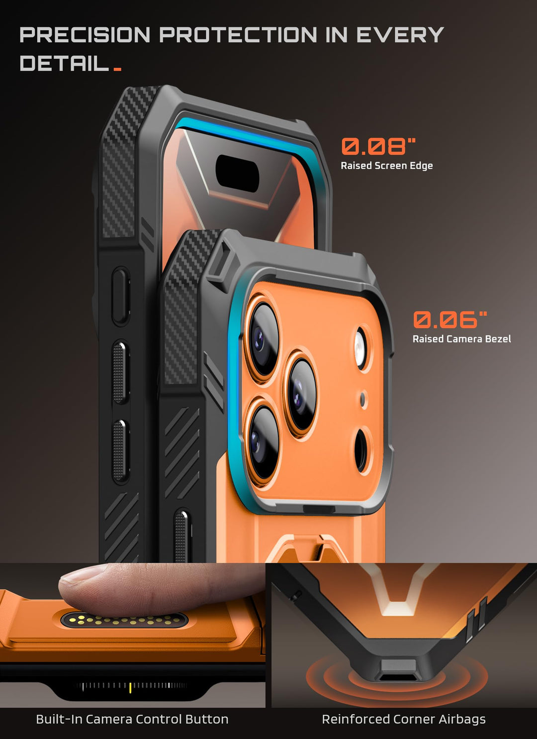 جراب SUPCASE لهاتف iPhone 18 Pro / iPhone 17 Pro، حماية فائقة مع واقي شاشة زجاجي، زر التحكم بالكاميرا، حامل مغناطيسي، متوافق مع MagSafe، جراب حماية كامل للجسم Unicorn Beetle Grip Pro