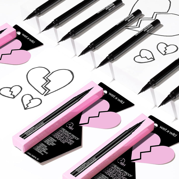 wet n wild Mega Last Breakup Proof Liquid Eyeliner - Ultra-Fine Brush, Waterproof, 16-Hour Long-Lasting Wear- Cruelty-Free & Vegan - Black
