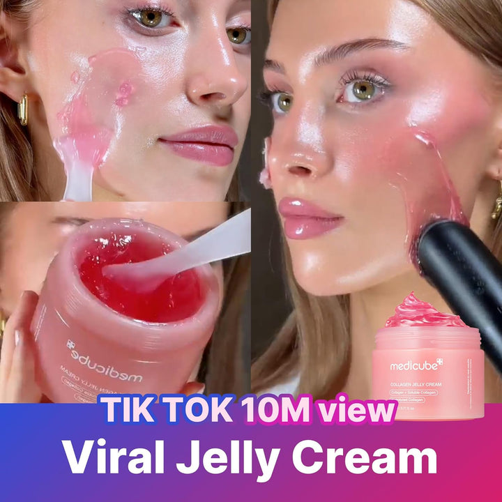 Medicube Collagen Jelly Cream- Niacinamide & Freeze-Dried Hydrolyzed Collagen - Boosts skin's barrier hydration and gives 24h Glow & Lifted Look  1.69 Fl Oz
