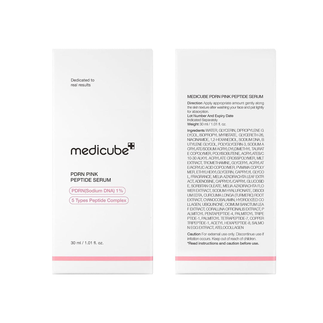 medicube PDRN Pink Peptide Serum with Salmon DNA | Pink Glow Serum with Peptides &amp; Niacinamide for Hydration &amp; Firm-Looking Skin | Uneven Tone Care | Korean Skincare, 1.01 fl. Oz