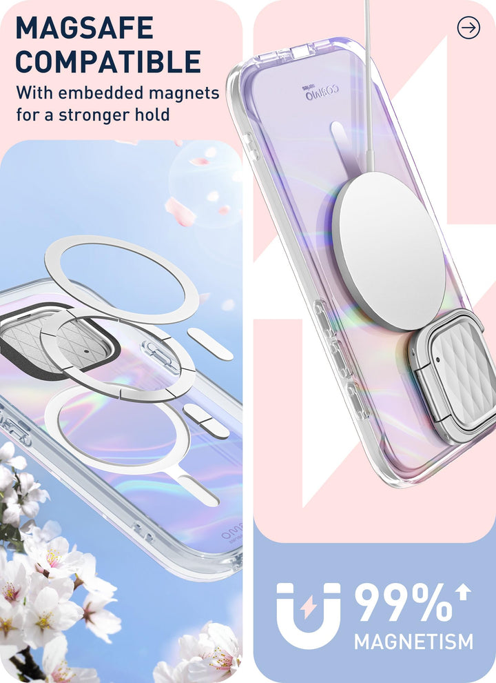 i-Blason Cosmo Magnetic for iPhone 15 Pro Max Case MagSafe with Camera Cover Stand, Slim Style Full-Body Phone Case for iPhone 15 Pro Max with Built-in Screen Protector & Kickstand