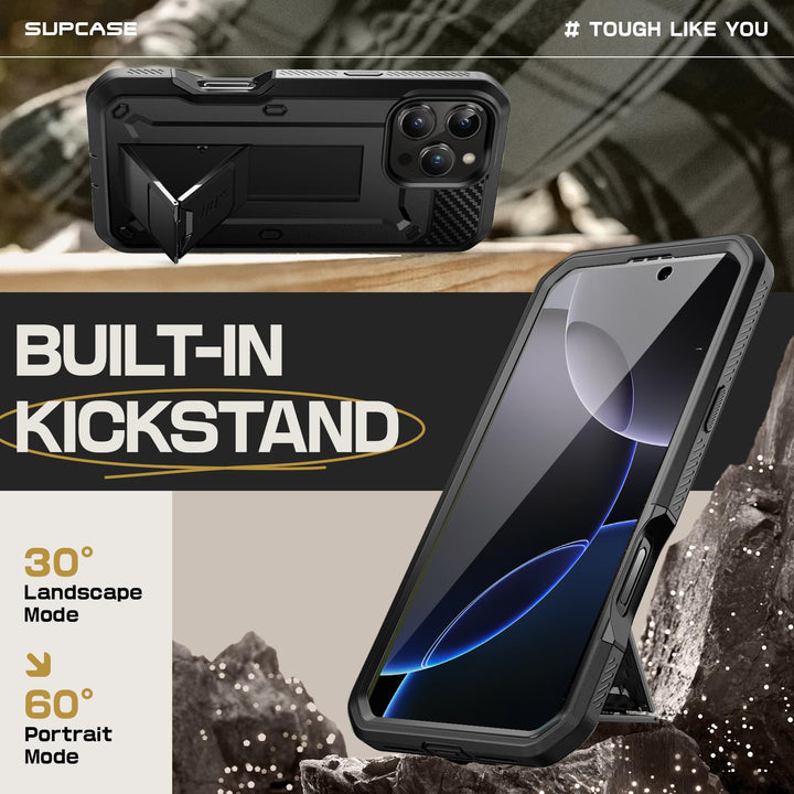 SUPCASE for iPhone 16 Pro Case with Screen Protector (Unicorn Beetle Pro), [Built-in Stand & Belt-Clip] [Military-Grade Protection] Full Body Heavy Duty Phone Case for iPhone 6.3 Inch 2024