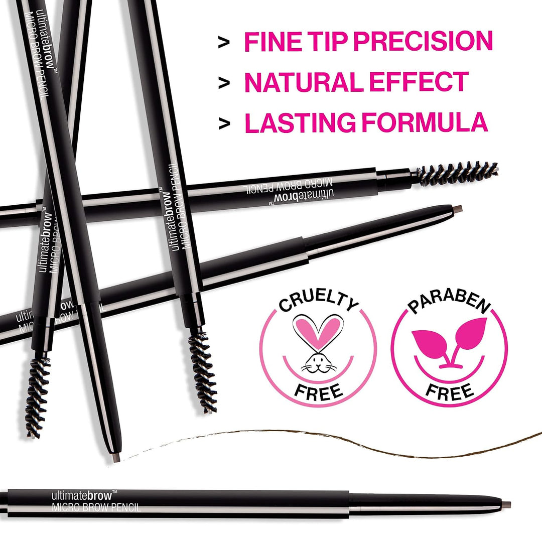 wet n wild Ultimate Brow Micro Eyebrow Retractable Pencil, Ultra Fine 1.5mm Tip, Draws Tiny Brow Hairs