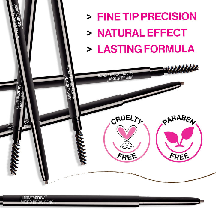 wet n wild Ultimate Brow Micro Eyebrow Retractable Pencil, Ultra Fine 1.5mm Tip, Draws Tiny Brow Hairs