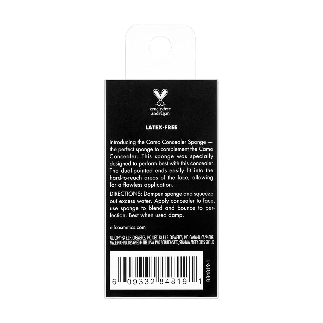 e.l.f. Camo Concealer Sponge, Makeup Sponge With Latex Free Foam &amp; Dual-Pointed Ends For Blending, Vegan &amp; Cruelty-Free