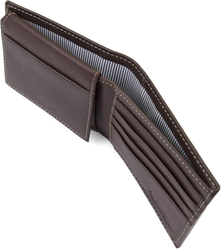 Timberland D10218/01 mens Leather Wallet With Attached Flip Pocket, Brown (Blix)