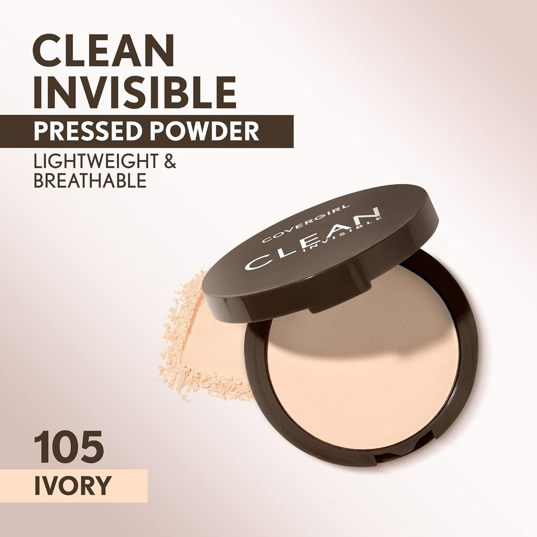 Covergirl Clean Invisible Pressed Powder, Lightweight, Breathable, Vegan Formula