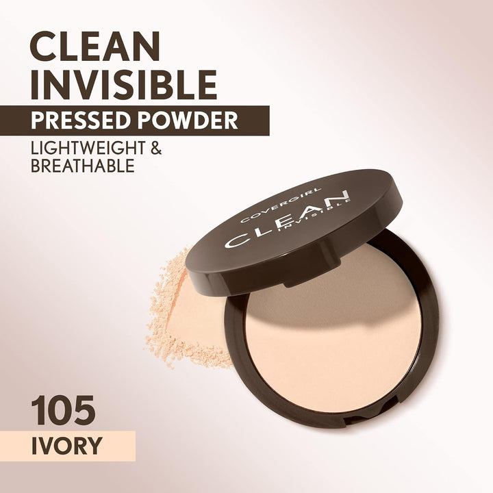 Covergirl Clean Invisible Pressed Powder, Lightweight, Breathable, Vegan Formula