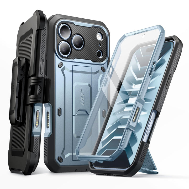 SUPCASE for iPhone Case, Belt Clip, Military-Grade Protection, Built-in Kickstand &amp; Screen Protector, Camera Control, Heavy-Duty Phone Case, Unicorn Beetle Pro
