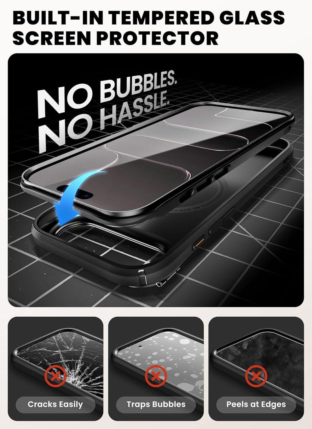 i-Blason for iPhone Air Case MagSafe with Stand [9H Tempered Glass Screen Protector] [Camera Control Button] Military-Grade Protection Full-Body Heavy Duty Magnetic Case for iPhone 17 Air 6.5''