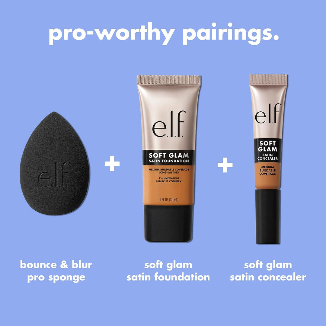 e.l.f. Bounce &amp; Blur Pro Sponge, Multi-Use Makeup Blending Sponge for Cream, Liquid &amp; Powder Formulas, Creates A Blurred Finish, Vegan &amp; Cruelty-Free