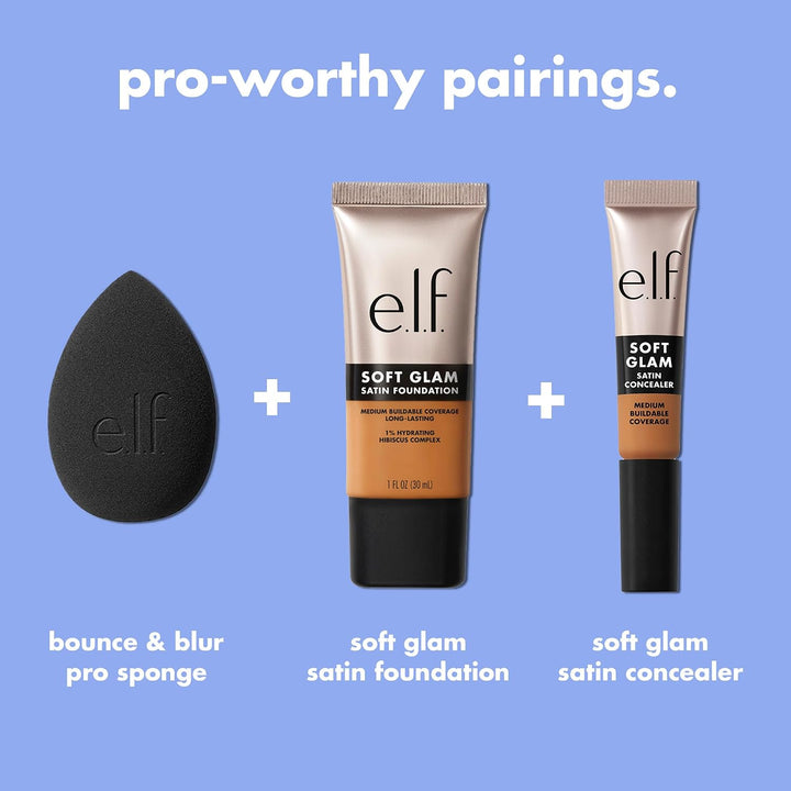 e.l.f. Bounce &amp; Blur Pro Sponge, Multi-Use Makeup Blending Sponge for Cream, Liquid &amp; Powder Formulas, Creates A Blurred Finish, Vegan &amp; Cruelty-Free