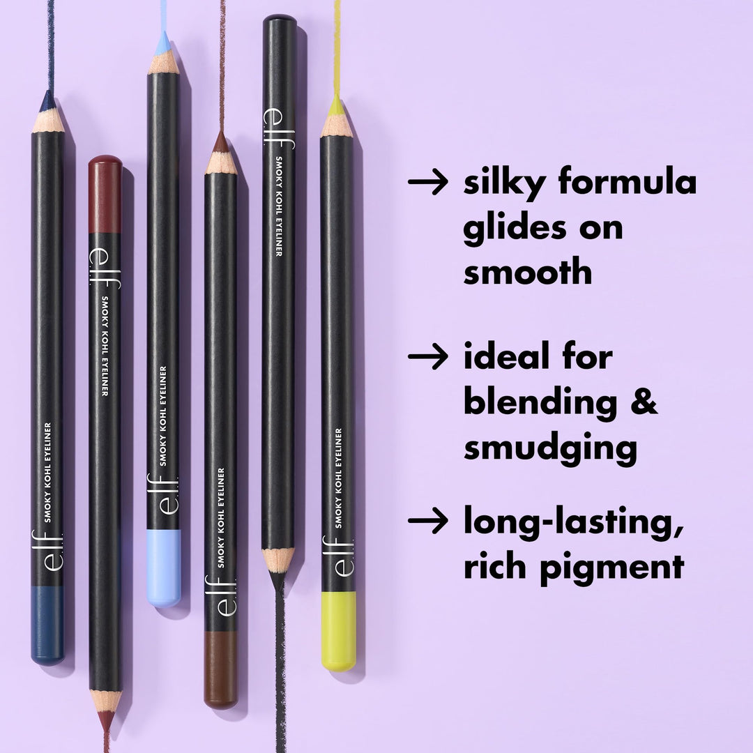 e.l.f. Smoky Kohl Eyeliner, Eye Pencil For Creating Long-Lasting, Bold, High-Pigmented Makeup Looks, Vegan &amp; Cruelty-Free