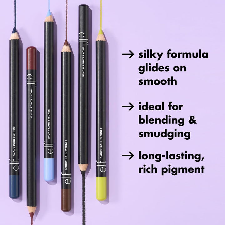 e.l.f. Smoky Kohl Eyeliner, Eye Pencil For Creating Long-Lasting, Bold, High-Pigmented Makeup Looks, Vegan &amp; Cruelty-Free