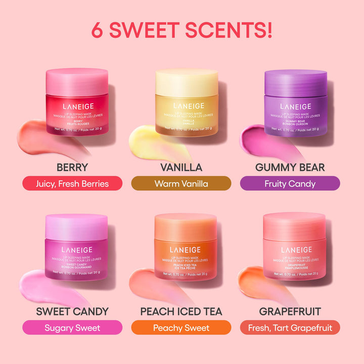 LANEIGE Lip Sleeping Mask: Korean Overnight Treatment For Dry Lips | Hydrating &amp; Nourishing Overnight Lip Treatment Mask with Vitamin C, Shea &amp; Murumuru Seed Butter
